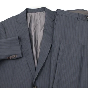 Ermenegildo zegna suit mens 42R 36x29.5 micronpshere traveller wool silk striped - Picture 1 of 23
