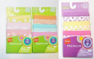 Hanes Girls 3 Packs Bikinis or Hipsters Underwear Sizes 6, 10 and 12 NIP - Picture 1 of 4