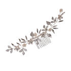 Stunning Flower Hair Comb with Rhinestones and Pearls - Bridal Headpiece