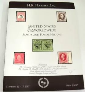 HR Harmer Auction Catalog 2007 US Confederate British Stamps Plate Blocks Covers - Picture 1 of 6