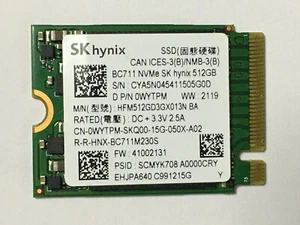 SKhynix BC711 512GB M.2 2230 PCIe NVMe SSD HFM512GD3GX013N for steam deck PC SSD - Afbeelding 1 van 9