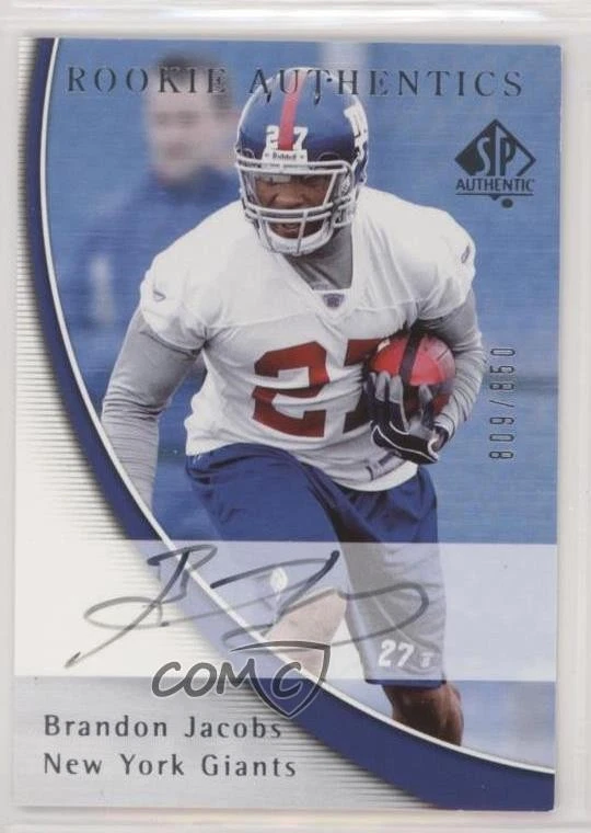 2005 SP Authentic Rookie Authentics /850 Brandon Jacobs #205 Rookie Auto RC - Image 1 of 2