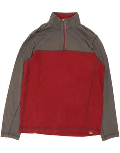 EDDIE BAUER Mens Zip Neck Pullover Tracksuit Top Large Red Colourblock AA02 - Picture 1 of 3