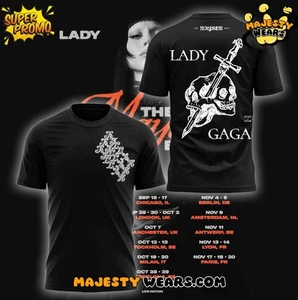 Lady Gaga Themayhemball Tour 2025 Special Black 3D T-Shirt UB171 - Bild 1 von 2