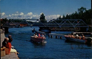 Old Swing Bridge at Clam River on Torch Lake c1950,MI Antrim County Michigan - Picture 1 of 2
