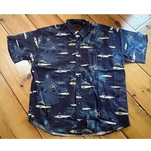 Clearwater Outfitters Men's Fish Button Down Shirt. Large. King Macherel Dolphin - Picture 1 of 6