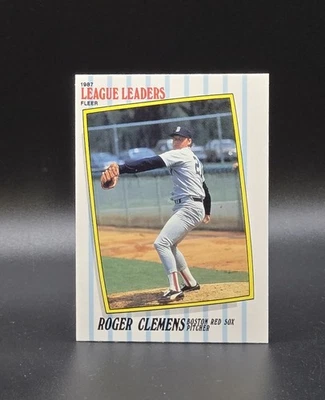 1987 Fleer League Leaders ROGER CLEMENS Card #10 Boston Red Sox - Image 1 of 2