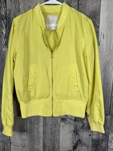 Hei Hei Anthropologie Jacket Womens Sz Small Bomber Neon Yellow Lightweight - Picture 1 of 4