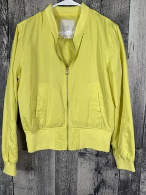 Hei Hei Anthropologie Jacket Womens Sz Small Bomber Neon Yellow Lightweight - Image 1 of 4