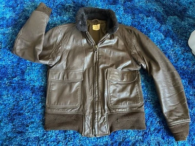 Chaqueta de bombardero vintage azul marino tipo intermedio G-1 - para hombre 40 Foto 1 de 4