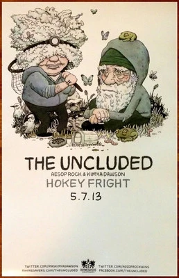 THE UNCLUDED Hokey Fright Ltd Ed RARE Tour Poster AESOP ROCK HIP-HOP RHYMESAYERS - Image 1 of 3