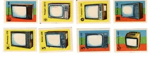 Vintage Soviet Set of 8 Match Labels Television Sets USSR 1980s - Picture 1 of 1