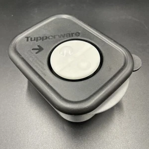 Tupperware 1 Cup Rock N Serve Microwave Container 3387A Black Lid White Vent - Picture 1 of 7