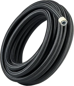 10FT Evil ENergy 8AN E85 PTFE Fuel Hose AN8 Fuel Line Nylon Braided Black - Picture 1 of 4