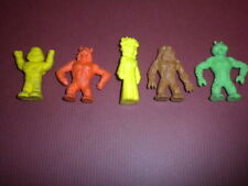 5 Monsters Space Aliens Robot Diener rubber eraser toy figures 1970's Lot #1