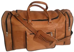 Echte Leder Tasche Gym Reisetasche 40x20 Flugbegleiter Weekender Flug Travelbag - Bild 1 von 7