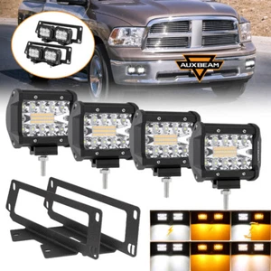 AUXBEAM For 2010-2017 Dodge Ram 2500 3500 3"inch LED Work Light+Mounting Bracket - Picture 1 of 12