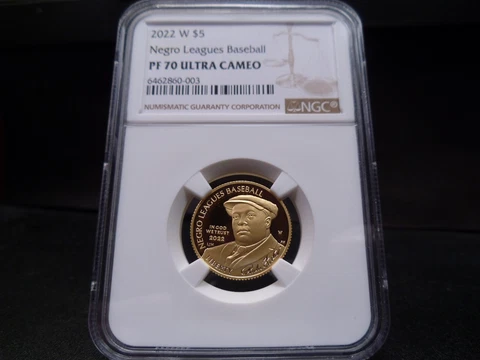 2022-W PF70UC Negro Leagues Baseball Gold Commemorative NGC Certified Perfect Cover