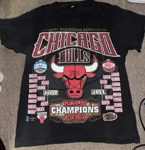 Vintage Chicago Bulls 1997 Championship T Shirt Size L - Picture 1 of 3