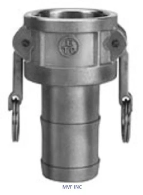 3" Type C Camlock Female Coupler x Hose Barb 304 Stainless Hose C300SS304 - Image 1 of 3