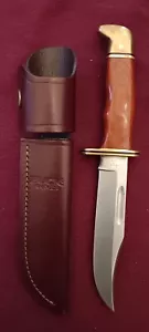 Buck 119 BRS-B Special Cocobolo Wood Fixed Blade Knife 1994 Leather Sheath - Picture 1 of 4