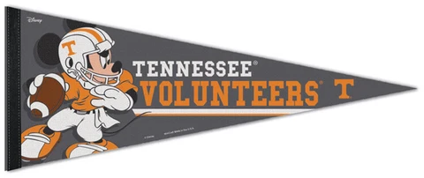 Tennessee Volunteers Football MICKEY MOUSE QB Premium Disney NCAA Felt PENNANT Cover
