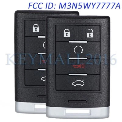 2 M3N5WY7777A Remote Key Fob for Cadillac CTS STS 2008 2009 2010 2011 25943677 - Image 1 of 3