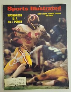 Larry Brown Signed Sports Illustrated 11/6/72 Washington Redskins Beckett Auto 
