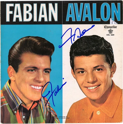 Fabian & Frankie Avalon Autographed Chancellor Album BAS Cover