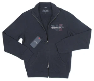 NEW Armani Jeans Logo Zip Front Sweatshirt! Gray With Logo on Chest SLIM FIT - Picture 1 of 4