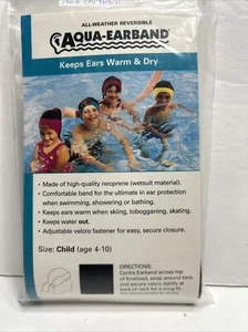 Aqua-Earband keeps Ears warm and Dry, All Weather, Swimming, Skiing Black/Teal - Picture 1 of 6