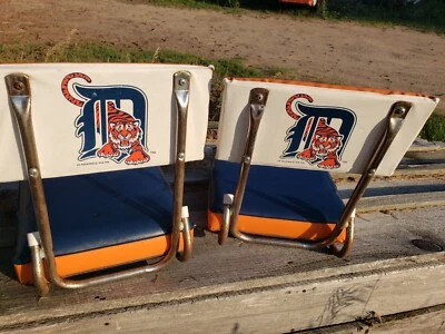 Pair Of 1994 Detroit Tigers Small Folding Staduim Seats, Barn Find, Some Flaws - Image 1 of 4