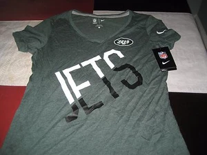 WOMENS NIKE NFL NEW YORK JETS SHORT SLEEVE T SHIRT L LARGE GREEN NWT SALE - Picture 1 of 1
