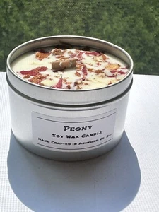 8 oz Handmade Herbal-Floral Candles, 100% Soy Wax, Wood Wick, Scented, Nice Gift - Picture 1 of 14