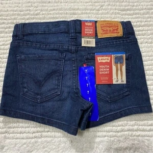 Levis Youth Denim Short Color Blue Size 7 Girls - Picture 1 of 6