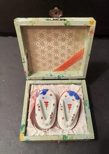 Scarpe GETA giapponesi vintage ciabatte sale/pepe shaker + scatola legno originale - Foto 1 di 5