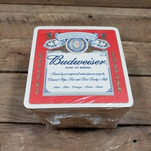 Budweiser Coasters 4 Inches - King of Beers NEW in Sleeve - Picture 1 of 4