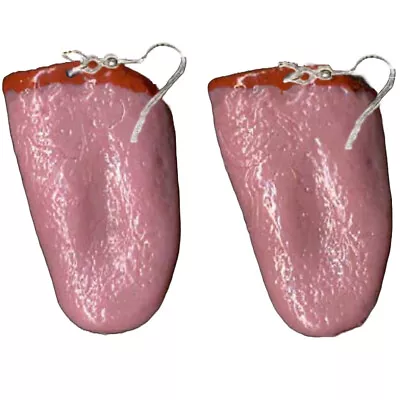 PENDIENTES LENGUA FUNKY GRUESOS Punk Horror Partes del Cuerpo Mordaza Halloween Disfraz Joyería Foto 1 de 3
