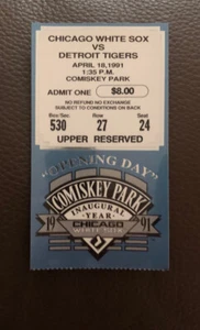Chicago White Sox Comiskey Park Inaugural Game Opening Day 4-18-91 Ticket Stub - Picture 1 of 6