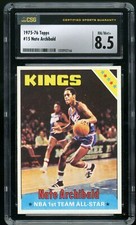 NATE ARCHIBALD 1975-76 Topps #15 Kansas City Kings All-Star HOF CSG 8.5 NM/Mint+