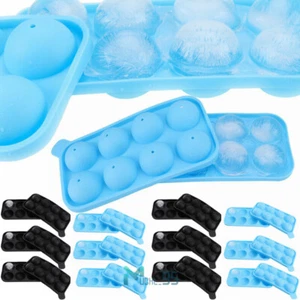 Bandeja grande redonda de silicona para hacer bolas para cubitos de hielo esfera moldes barra whisky cócteles - Imagen 1 de 42