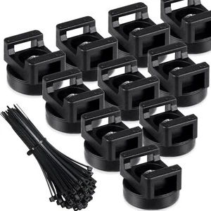60 Pieces Wire Zip Ties Heavy Duty Cable Magnetic Mount Multipurpose Holder - Foto 1 di 3