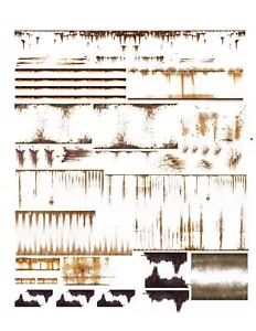 "Macchia ammaccatura antiruggine per intemperie scala 1:87 decalcomanie 8,5""x11" - Foto 1 di 1