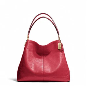 Borsa a tracolla Coach Madison piccola Phoebe in pelle oro chiaro scarlatta nuova con etichette F26224 - Foto 1 di 8