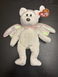 Ty Beanie Babies Halo the Angel Bear  Retired With Errors with brown nose P.E.  - Picture 1 of 8