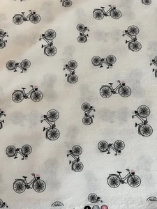 3 Yd 17" Blank Quilting Corp Lower The Volume Tossed Bicycle Cotton Fabric 43" - Picture 1 of 8
