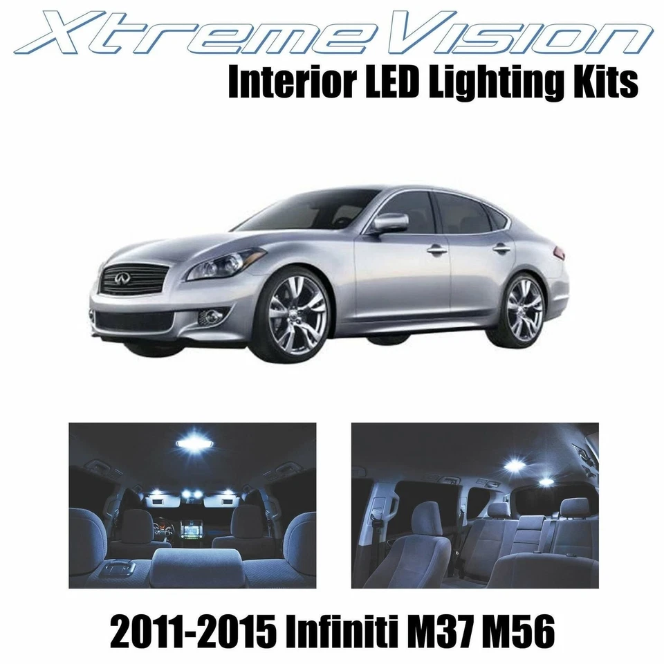 LED interior XtremeVision para Infiniti M37 M56 2011-2015 (10 piezas) blanco frío Foto 1 de 4