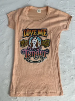 Camisa vintage 1978 puntada única Elvis Presley Love Me tierna melocotón talla mediana Foto 1 de 4