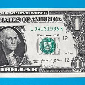 April 13, 1936 (L 04131936 K) BIRTHDAY ANNIVERSARY $1 One Dollar Bill *UNC* - Picture 1 of 4