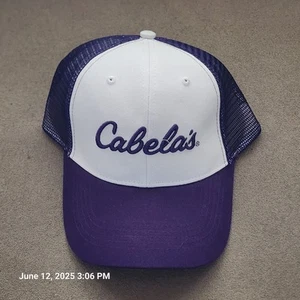 Cabela's Trucker Cap Hat Classic Embroidered Mesh Back Cap New Purple White - Picture 1 of 5